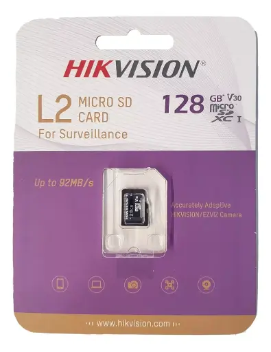 [HS-TF-L2/128G] Memoria Micro Sd / Clase 10 De 128 Gb / Especializada Para Videovigilancia / Compatibles Con Cámaras Hikvision 