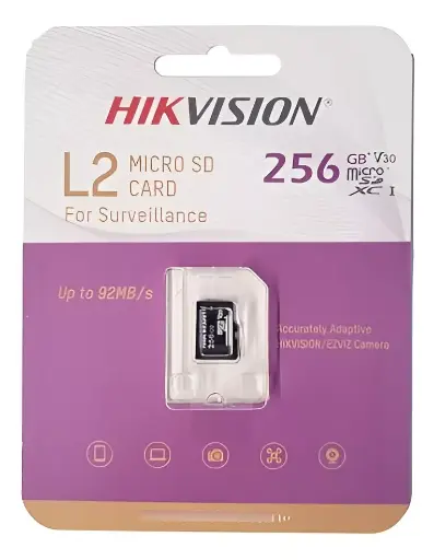 [HS-TF-L2/256G] Memoria Micro Sd / Clase 10 De 256 Gb / Especializada Para Videovigilancia / Compatibles Con Cámaras Hikvision 