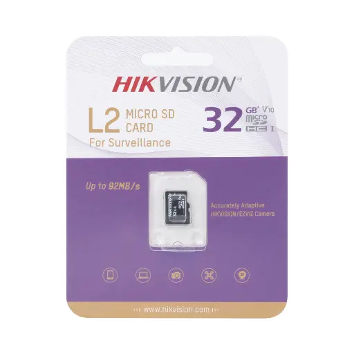 [HS-TF-L2/32G] Memoria Micro Sd / Clase 10 De 32 Gb / Especializada Para Videovigilancia / Compatibles Con Cámaras Hikvision 