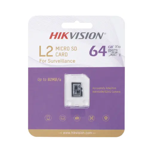 [HS-TF-L2/64G] Memoria Micro Sd / Clase 10 De 64 Gb / Especializada Para Videovigilancia / Compatibles Con Cámaras Hikvision 