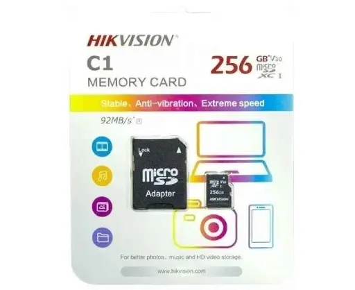 [HS-TF-C1/256G/Adapter] Memoria Micro Sd Para Celular Ó Tablet / Capacidad 256 Gb / Interfaz Microsd Xc / Velocidad De Lectura 92 Mb/S / Clase 10 / Con Adaptador